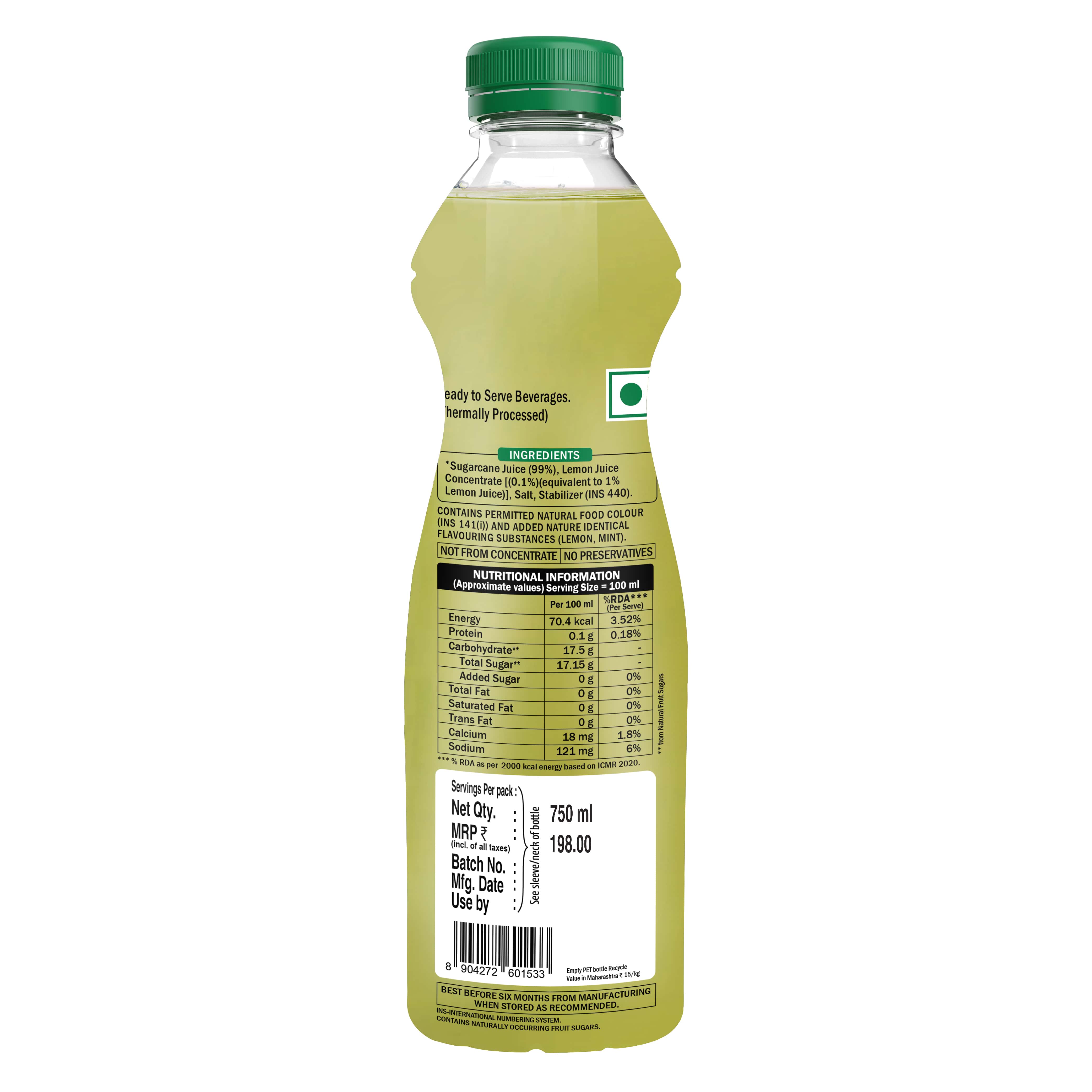 100% Sugarcane Juice- 750ml4