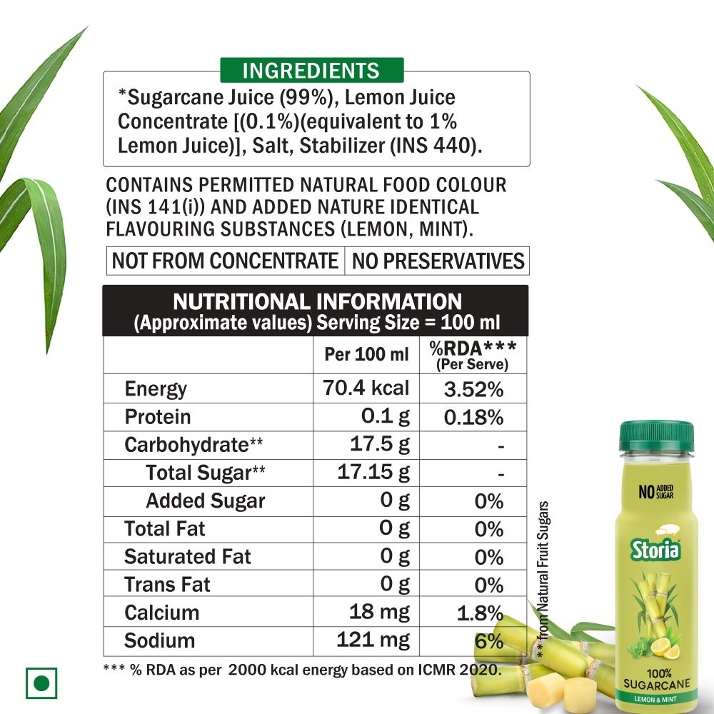 100% Sugarcane Juice- 180ml4