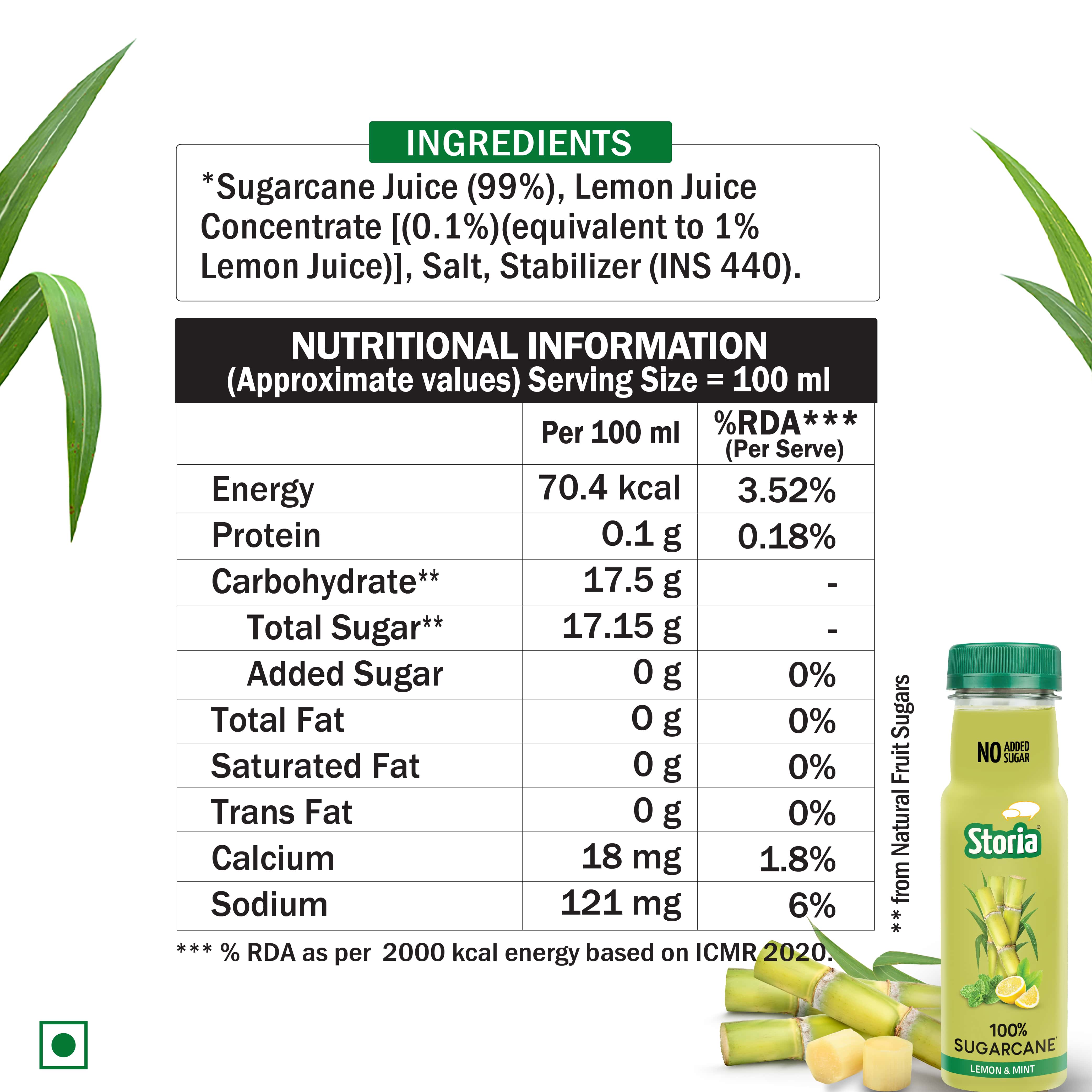 100% Sugarcane Juice- 180ml5