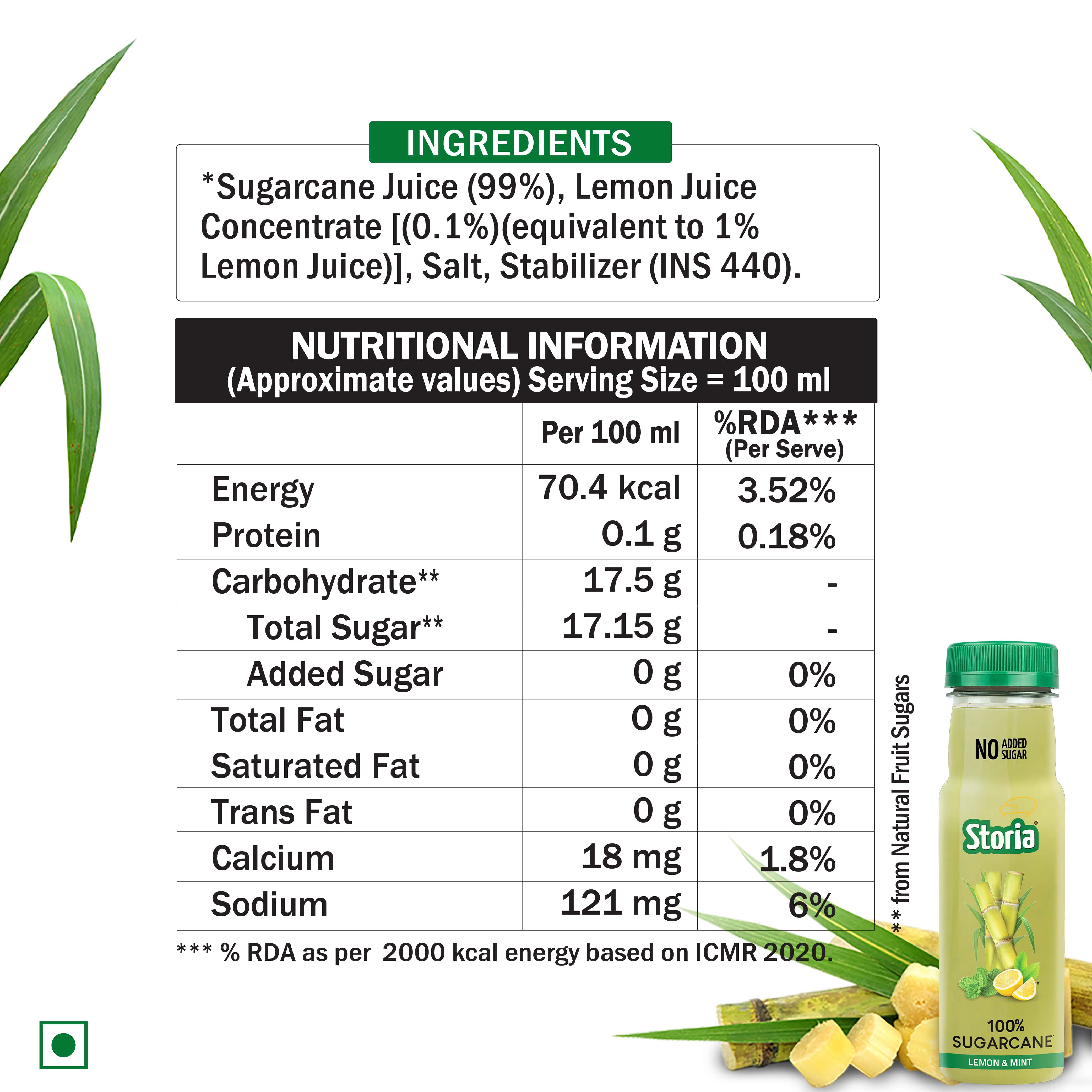100% Sugarcane Juice- 180ml5